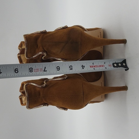 941- Bionda Castana Ankle Suede Boots Open Toe Made In Italy Size 6.5 - Picture 12 of 12